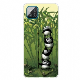 Hoesje voor Samsung Galaxy A12 / M12 Stapel Panda's