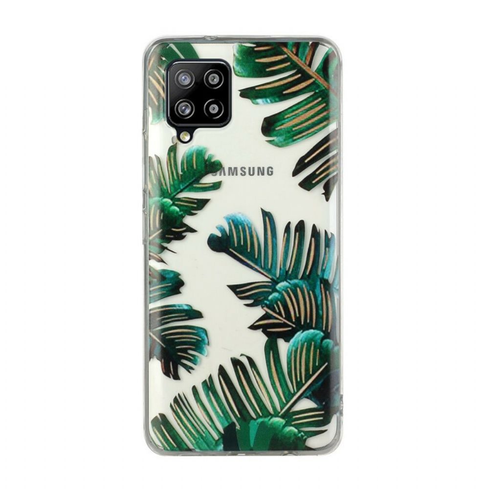 Hoesje voor Samsung Galaxy A12 / M12 Transparante Groene Bladeren