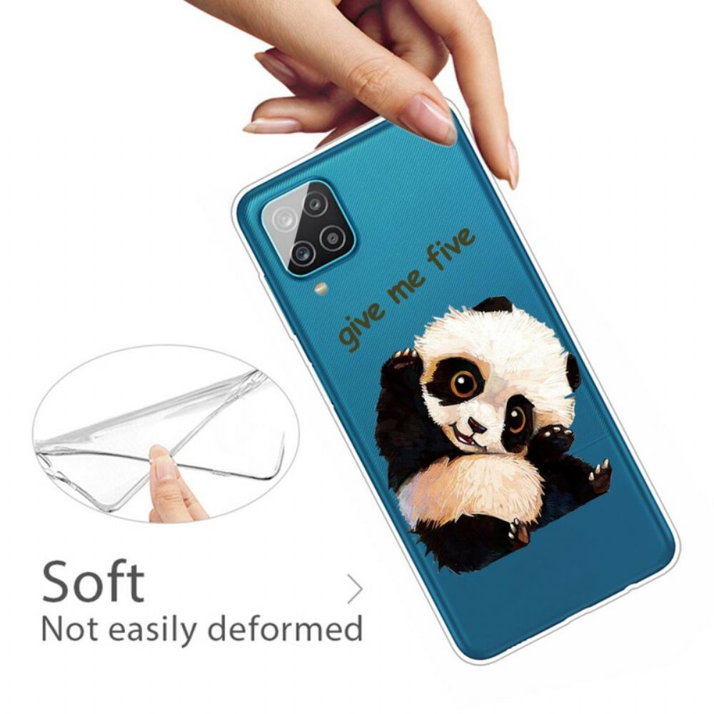 Hoesje voor Samsung Galaxy A12 / M12 Transparante Panda Geef Me Vijf