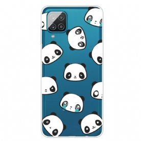 Hoesje voor Samsung Galaxy A12 / M12 Transparante Sentimentele Panda's