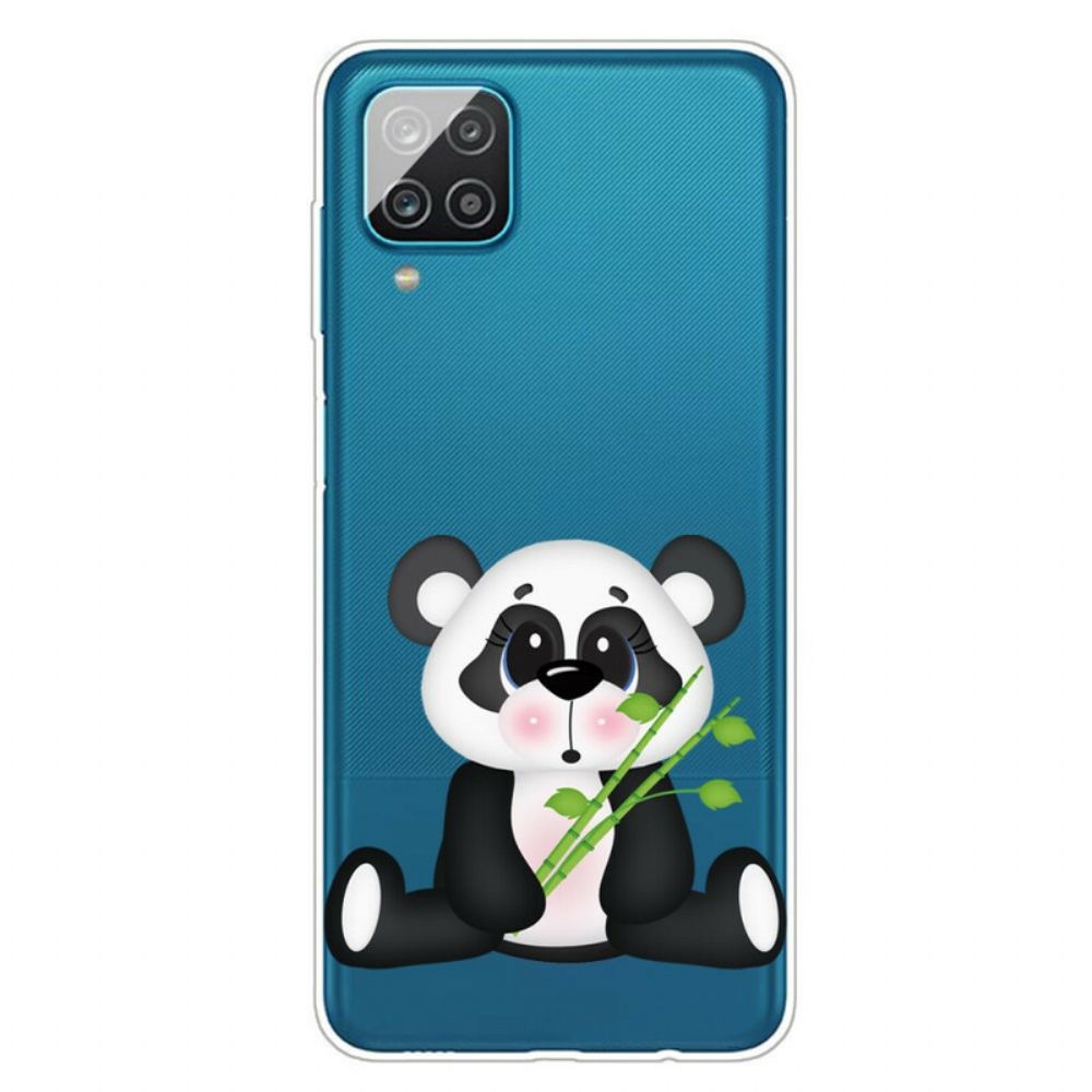 Hoesje voor Samsung Galaxy A12 / M12 Transparante Verdrietige Panda