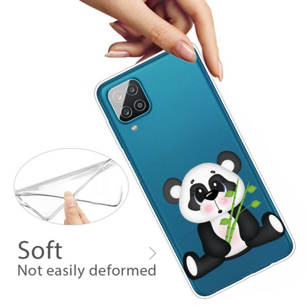 Hoesje voor Samsung Galaxy A12 / M12 Transparante Verdrietige Panda