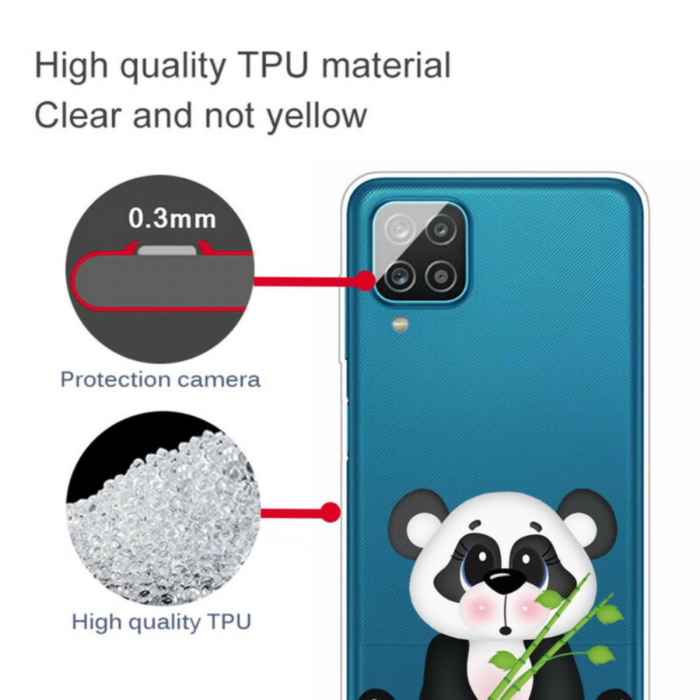 Hoesje voor Samsung Galaxy A12 / M12 Transparante Verdrietige Panda