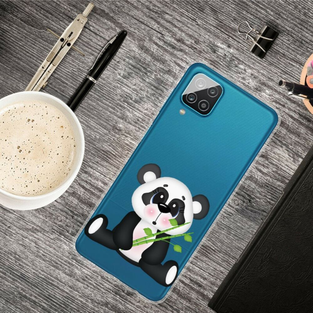 Hoesje voor Samsung Galaxy A12 / M12 Transparante Verdrietige Panda