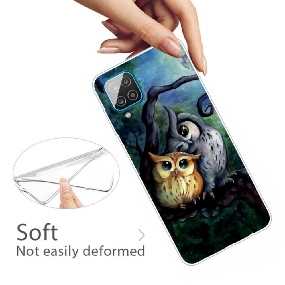 Hoesje voor Samsung Galaxy A12 / M12 Uil Schilderij