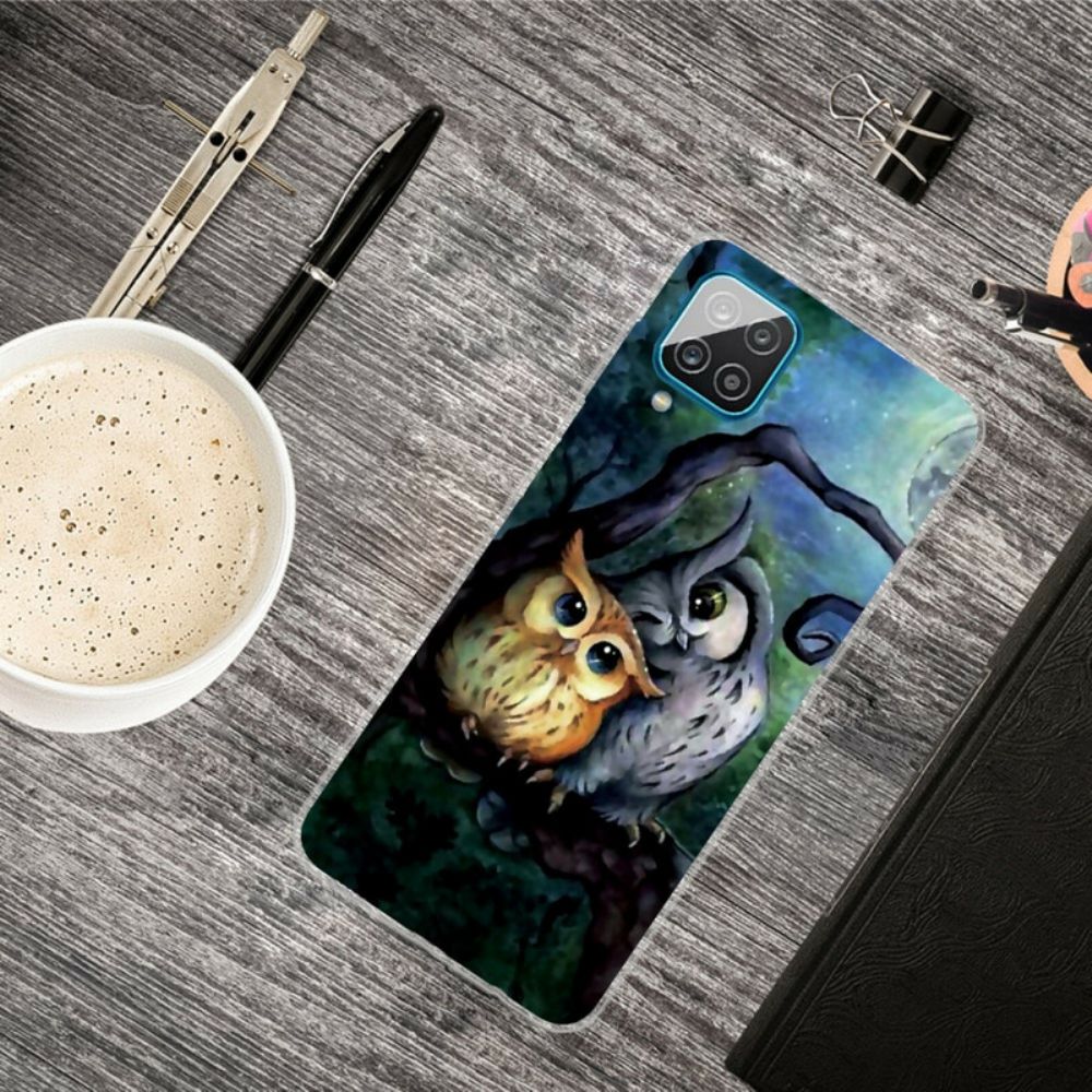 Hoesje voor Samsung Galaxy A12 / M12 Uil Schilderij