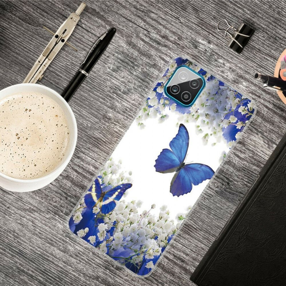 Hoesje voor Samsung Galaxy A12 / M12 Vlinders Ontwerp