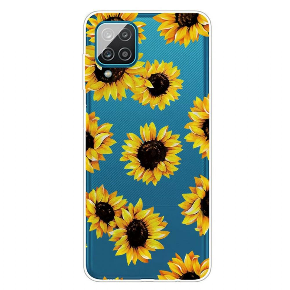 Hoesje voor Samsung Galaxy A12 / M12 Zonnebloemen