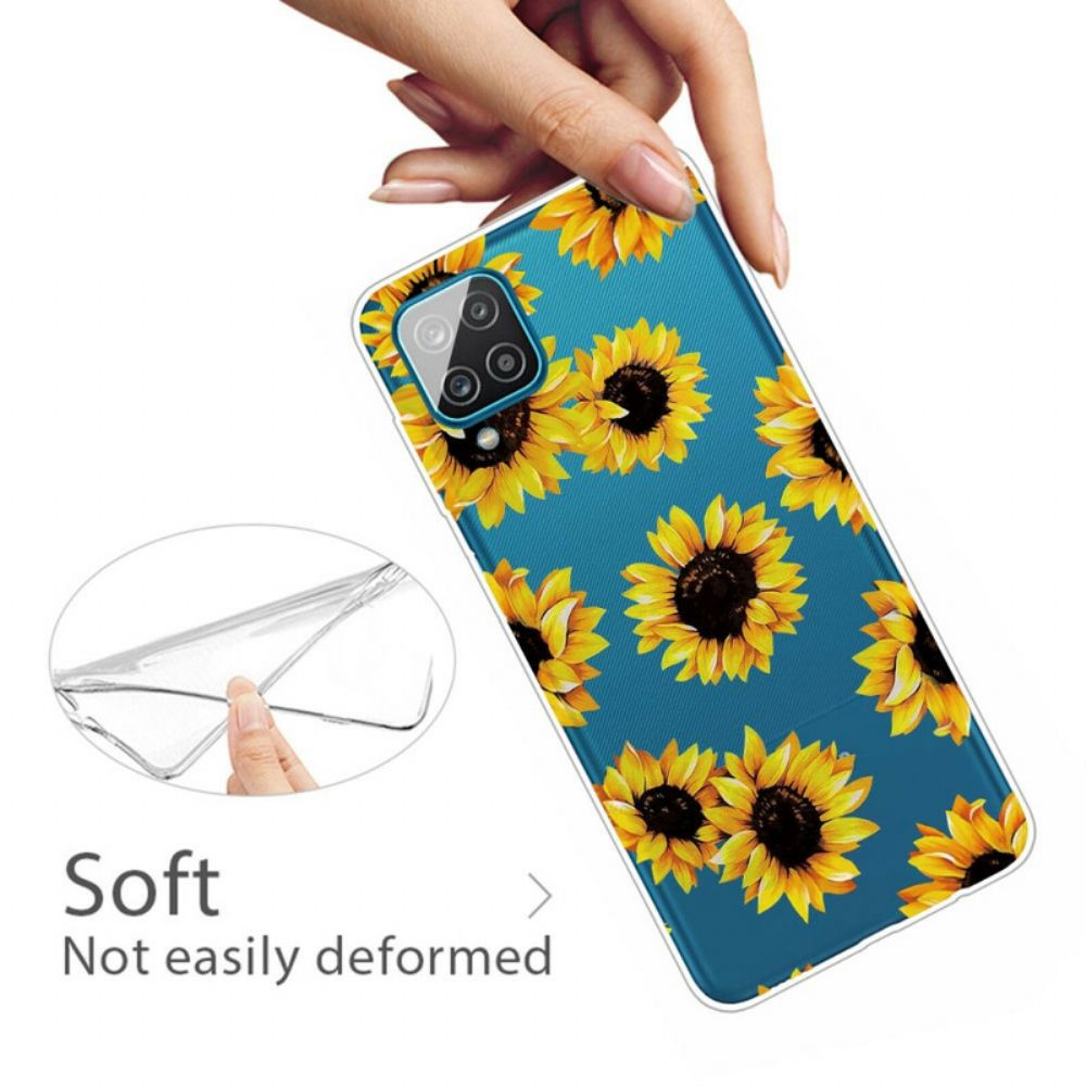 Hoesje voor Samsung Galaxy A12 / M12 Zonnebloemen