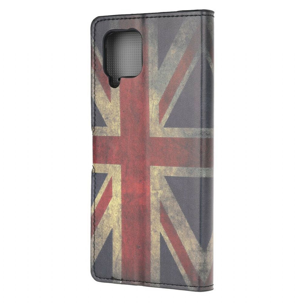 Leren Hoesje voor Samsung Galaxy A12 / M12 Engeland Vlag