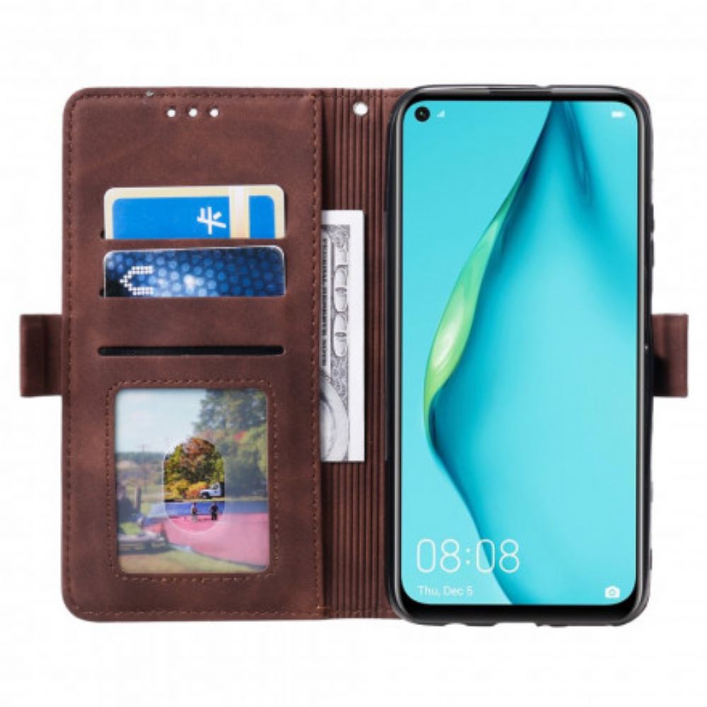 Leren Hoesje voor Samsung Galaxy A12 / M12 Tweekleurige Kunstleer Versterkte Contouren