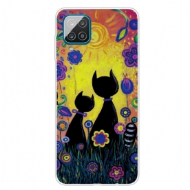 Telefoonhoesje voor Samsung Galaxy A12 / M12 Cartoon Kat