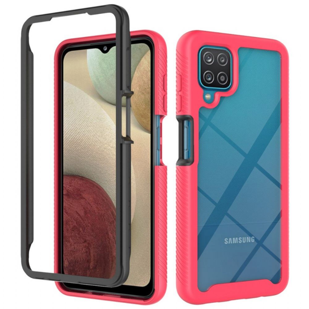 Telefoonhoesje voor Samsung Galaxy A12 / M12 Hybride Doorzichtige Randbumper