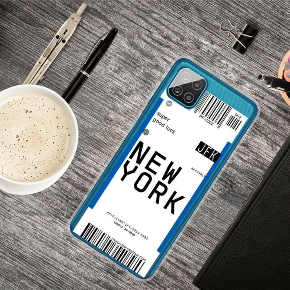 Telefoonhoesje voor Samsung Galaxy A12 / M12 Instapkaart Naar New York