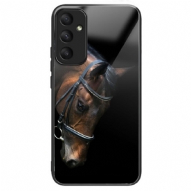 Case Hoesje Samsung Galaxy A55 5g Telefoonhoesje Paardenhoofd Van Gehard Glas