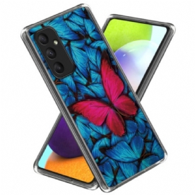 Case Hoesje Samsung Galaxy A55 5g Telefoonhoesje Rode Vlinder