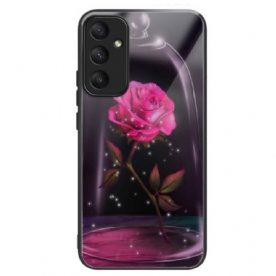 Case Hoesje Samsung Galaxy A55 5g Telefoonhoesje Roze Gehard Glas