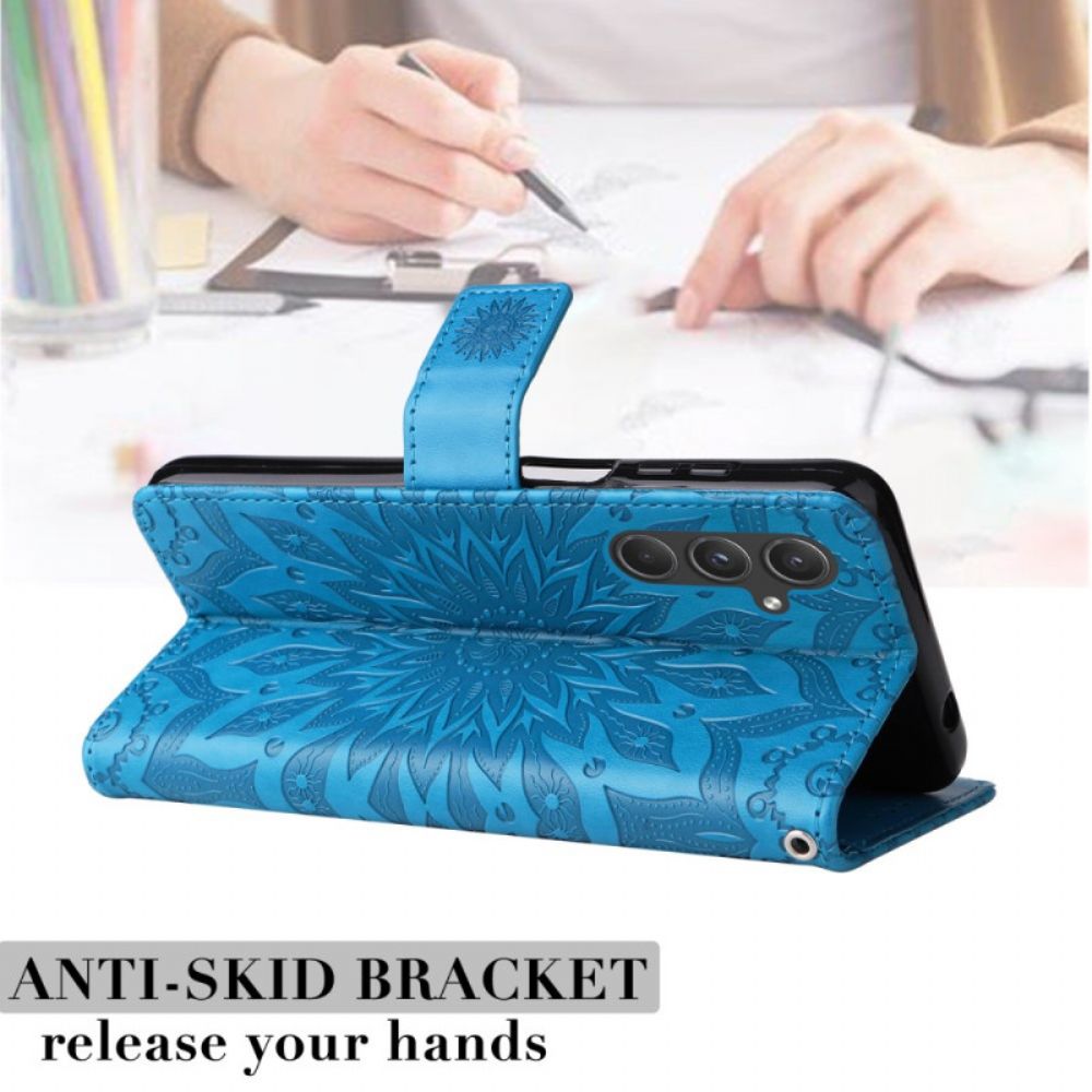 Flip Case Leren Samsung Galaxy A55 5g Fantastische Mandala Met Riem