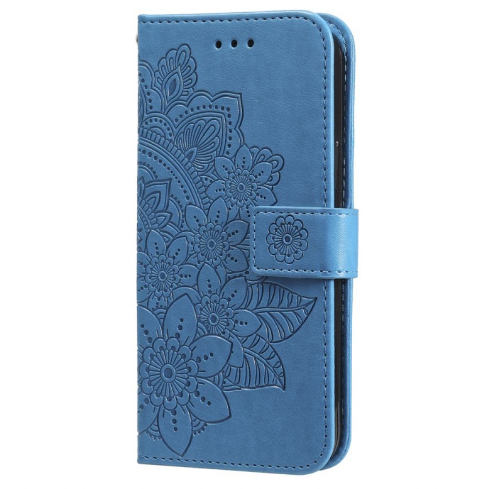 Folio-hoesje Samsung Galaxy A55 5g Telefoonhoesje Bloemenmandala Met Bandje