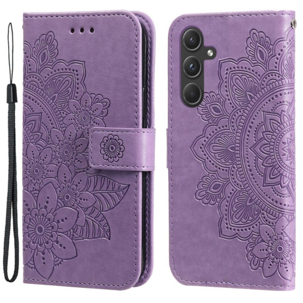 Folio-hoesje Samsung Galaxy A55 5g Telefoonhoesje Bloemenmandala Met Bandje