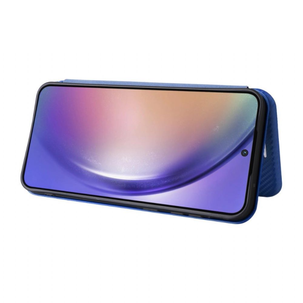 Folio-hoesje Samsung Galaxy A55 5g Telefoonhoesje Koolstofvezeltextuur