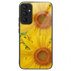 Hoesje Samsung Galaxy A55 5g Zonnebloemen Van Gehard Glas