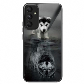 Hoesje Voor Samsung Galaxy A55 5g Puppy Dream Gehard Glas