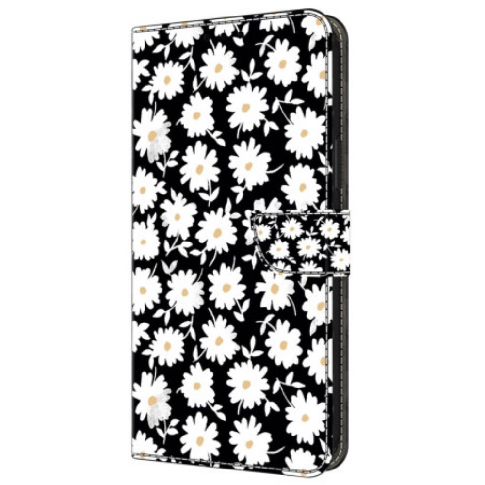 Leren Hoesje Samsung Galaxy A55 5g Bloemen