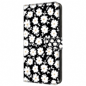 Leren Hoesje Samsung Galaxy A55 5g Bloemen