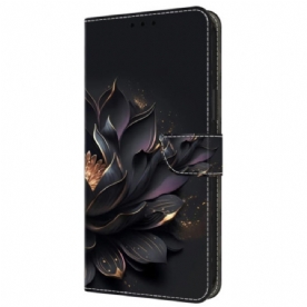 Leren Hoesje Samsung Galaxy A55 5g Paarse Lotus