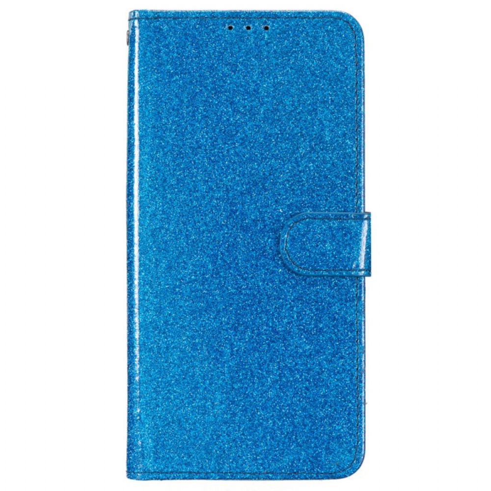 Leren Hoesje Samsung Galaxy A55 5g Paillettenband Bescherming Hoesje