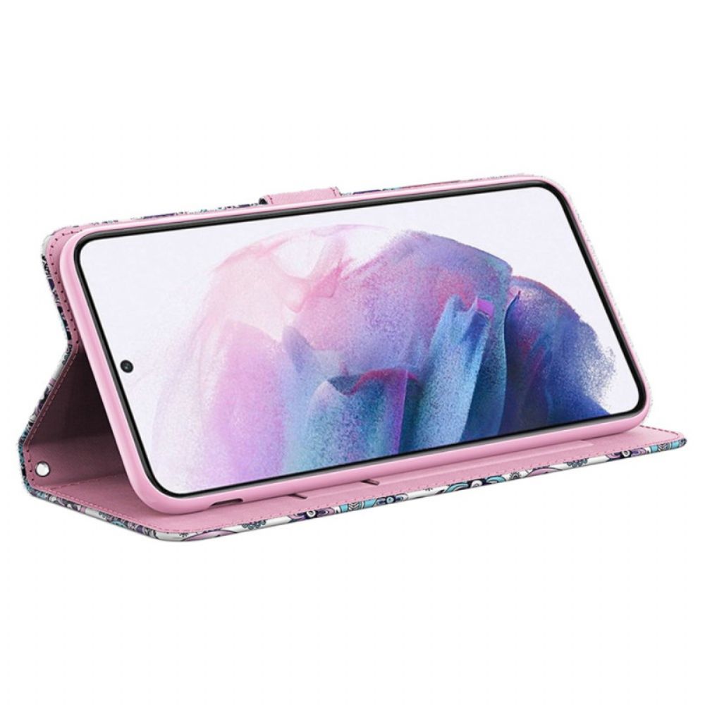 Leren Hoesje Voor Samsung Galaxy A55 5g Strapless Impatiens