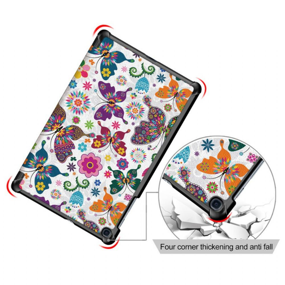 Bescherming Hoesje voor Samsung Galaxy Tab A 10.1 (2019) Verbeterde Vlinders En Bloemen