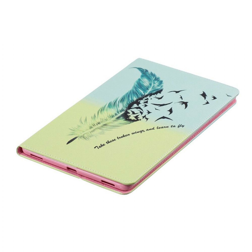 Case voor Samsung Galaxy Tab A 10.1 (2019) Leren Vliegen Met Veren