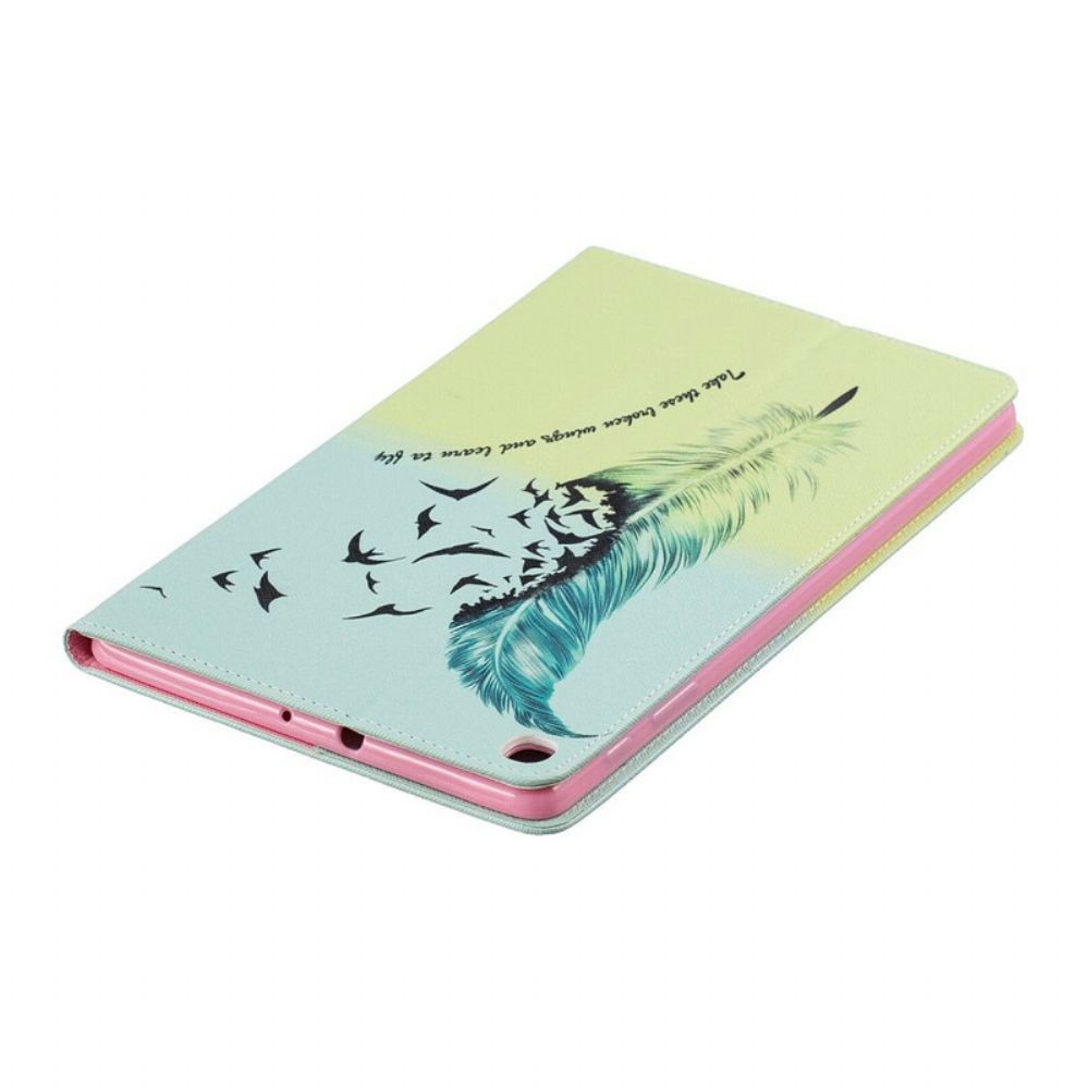 Case voor Samsung Galaxy Tab A 10.1 (2019) Leren Vliegen Met Veren