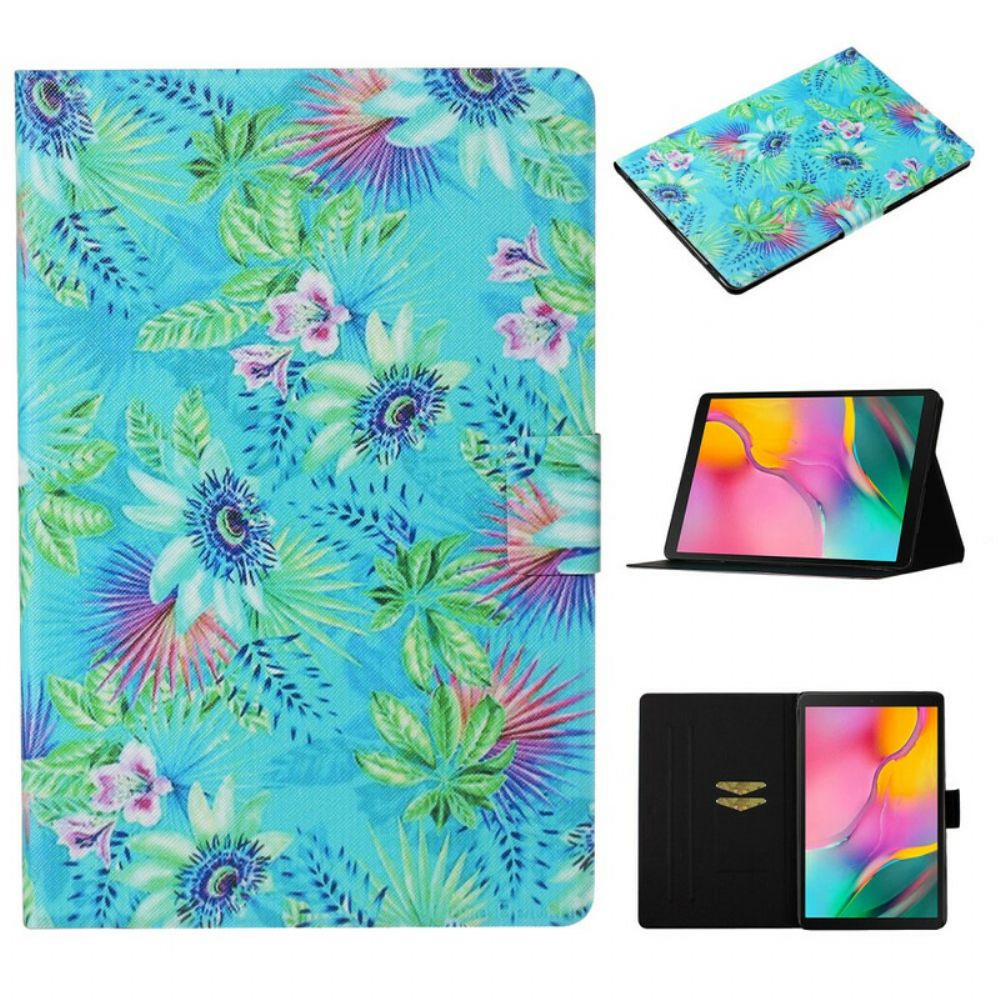 Flip Case voor Samsung Galaxy Tab A 10.1 (2019) Bloemen En Bladeren