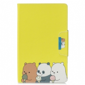 Folio-hoesje voor Samsung Galaxy Tab A 10.1 (2019) Beer En Panda Sluiting Ontwerp