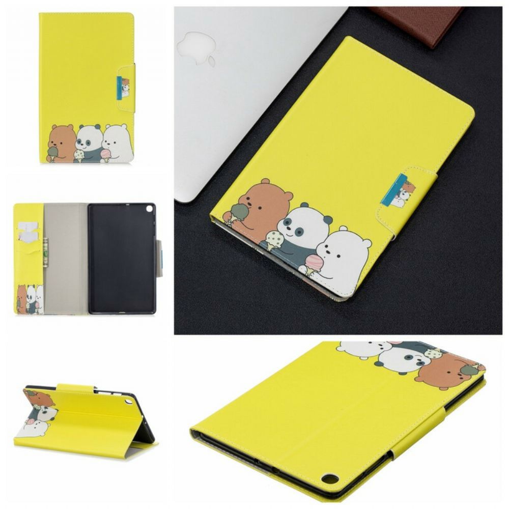 Folio-hoesje voor Samsung Galaxy Tab A 10.1 (2019) Beer En Panda Sluiting Ontwerp