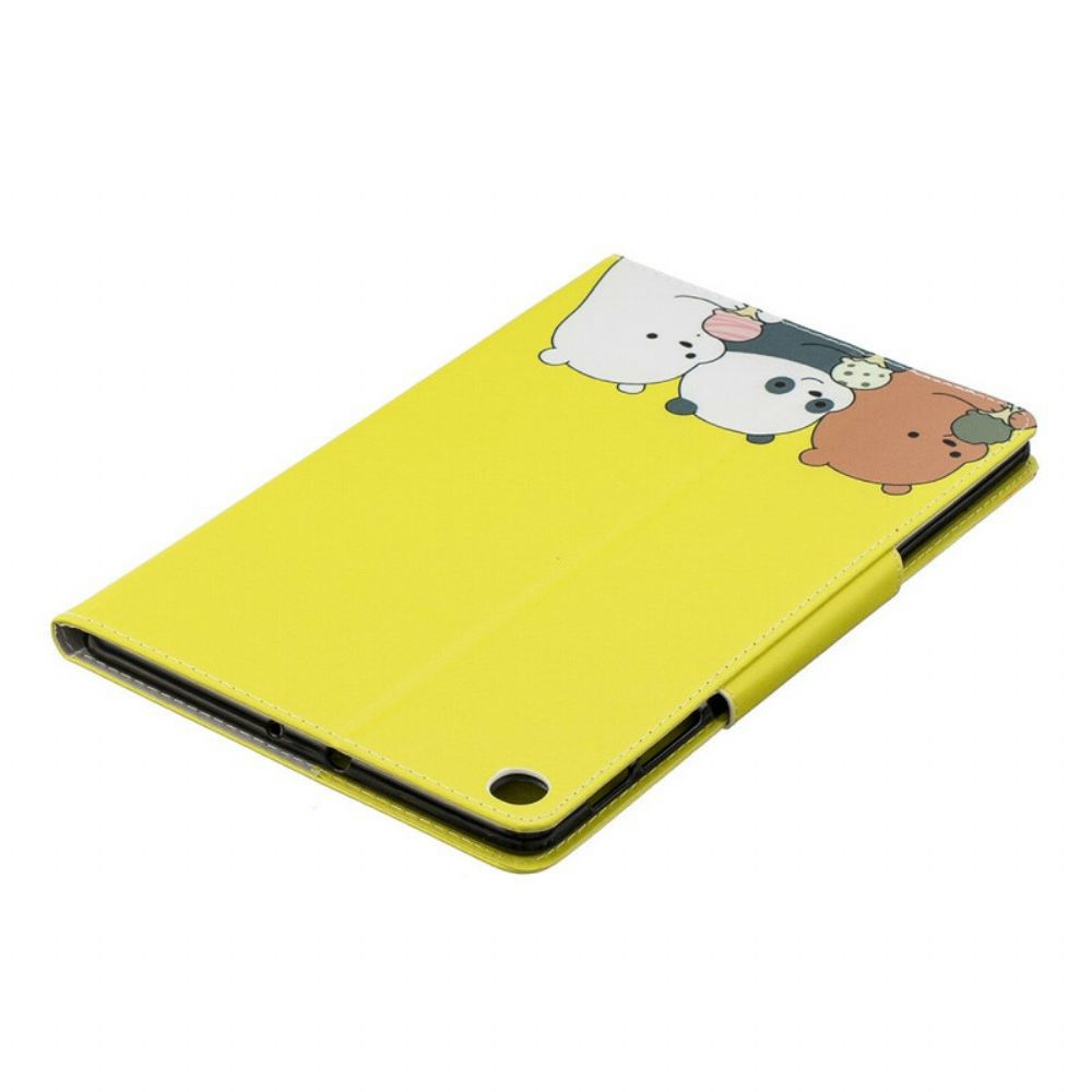 Folio-hoesje voor Samsung Galaxy Tab A 10.1 (2019) Beer En Panda Sluiting Ontwerp