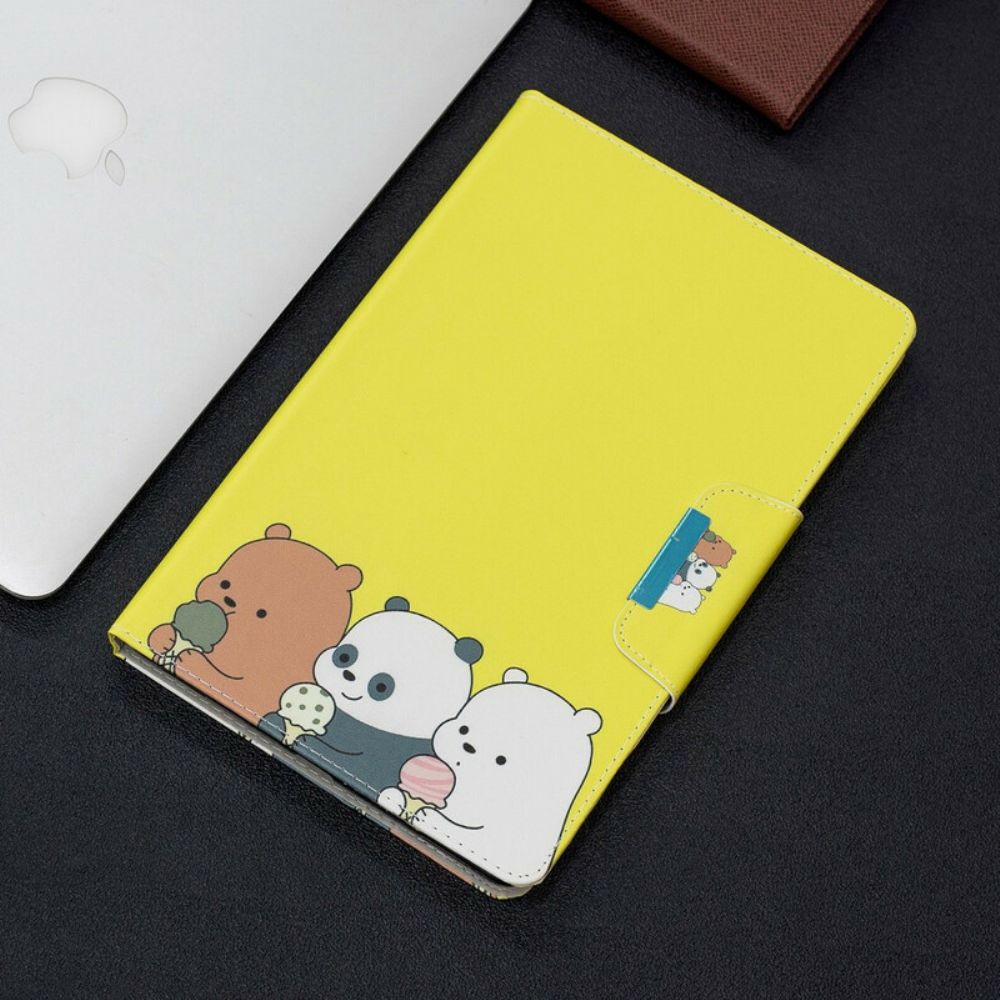 Folio-hoesje voor Samsung Galaxy Tab A 10.1 (2019) Beer En Panda Sluiting Ontwerp