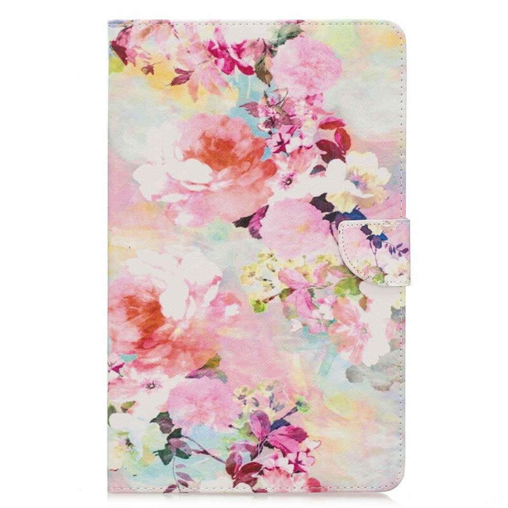 Leren Hoesje voor Samsung Galaxy Tab A 10.1 (2019) Bloemen Serie