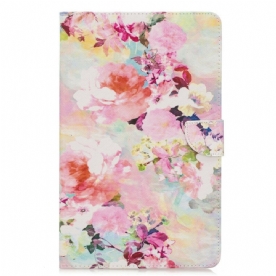 Leren Hoesje voor Samsung Galaxy Tab A 10.1 (2019) Bloemen Serie