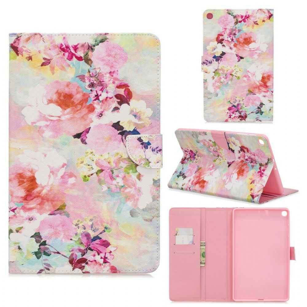 Leren Hoesje voor Samsung Galaxy Tab A 10.1 (2019) Bloemen Serie