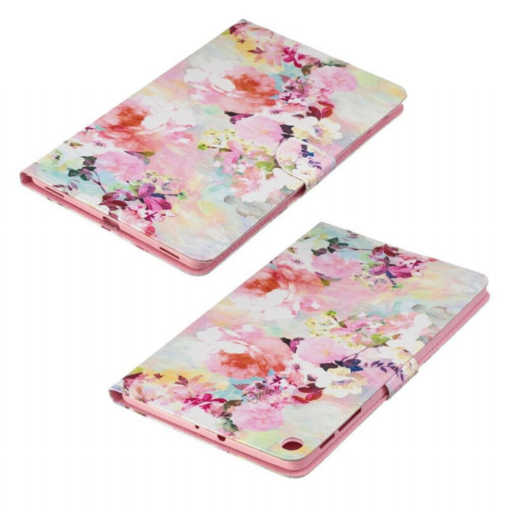 Leren Hoesje voor Samsung Galaxy Tab A 10.1 (2019) Bloemen Serie