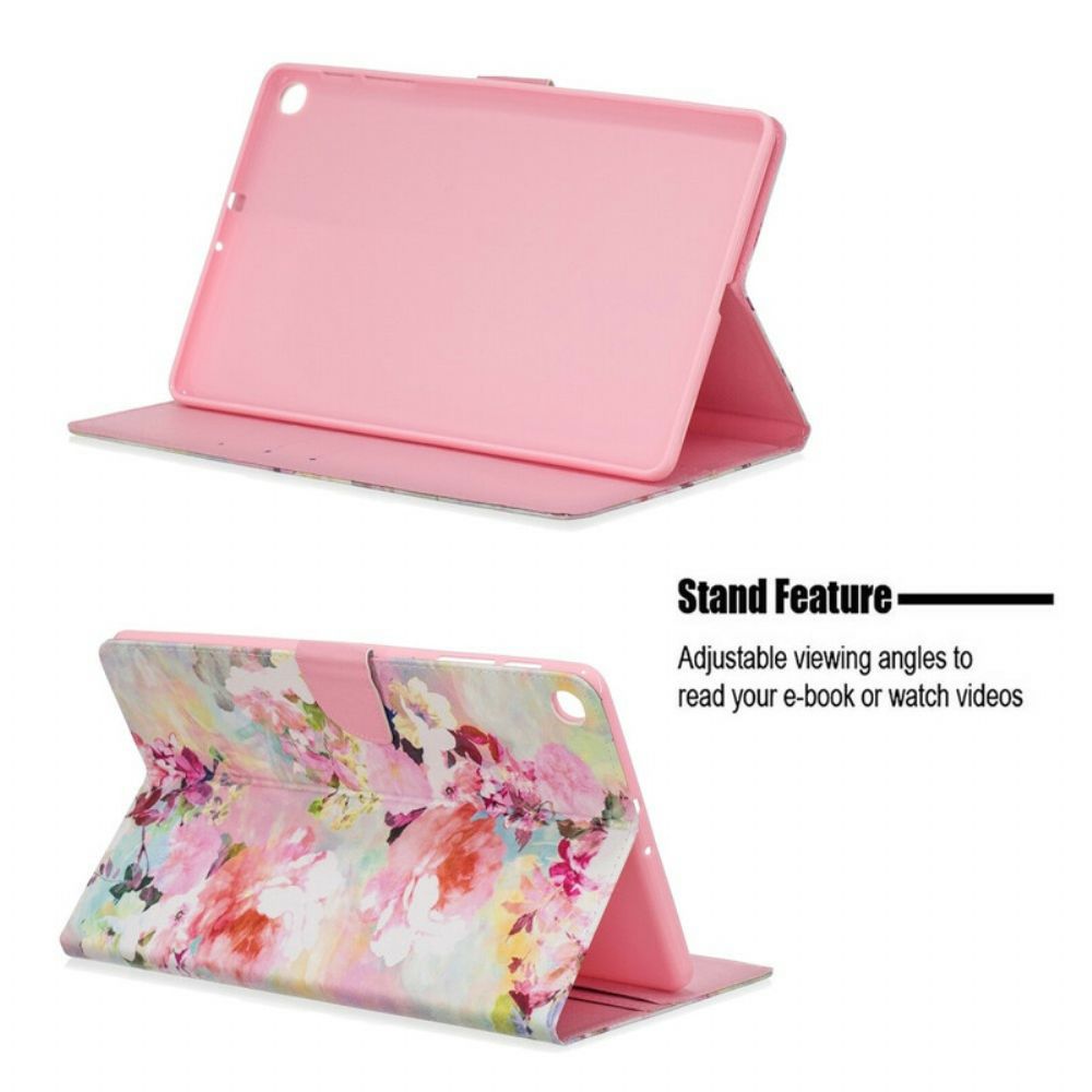 Leren Hoesje voor Samsung Galaxy Tab A 10.1 (2019) Bloemen Serie