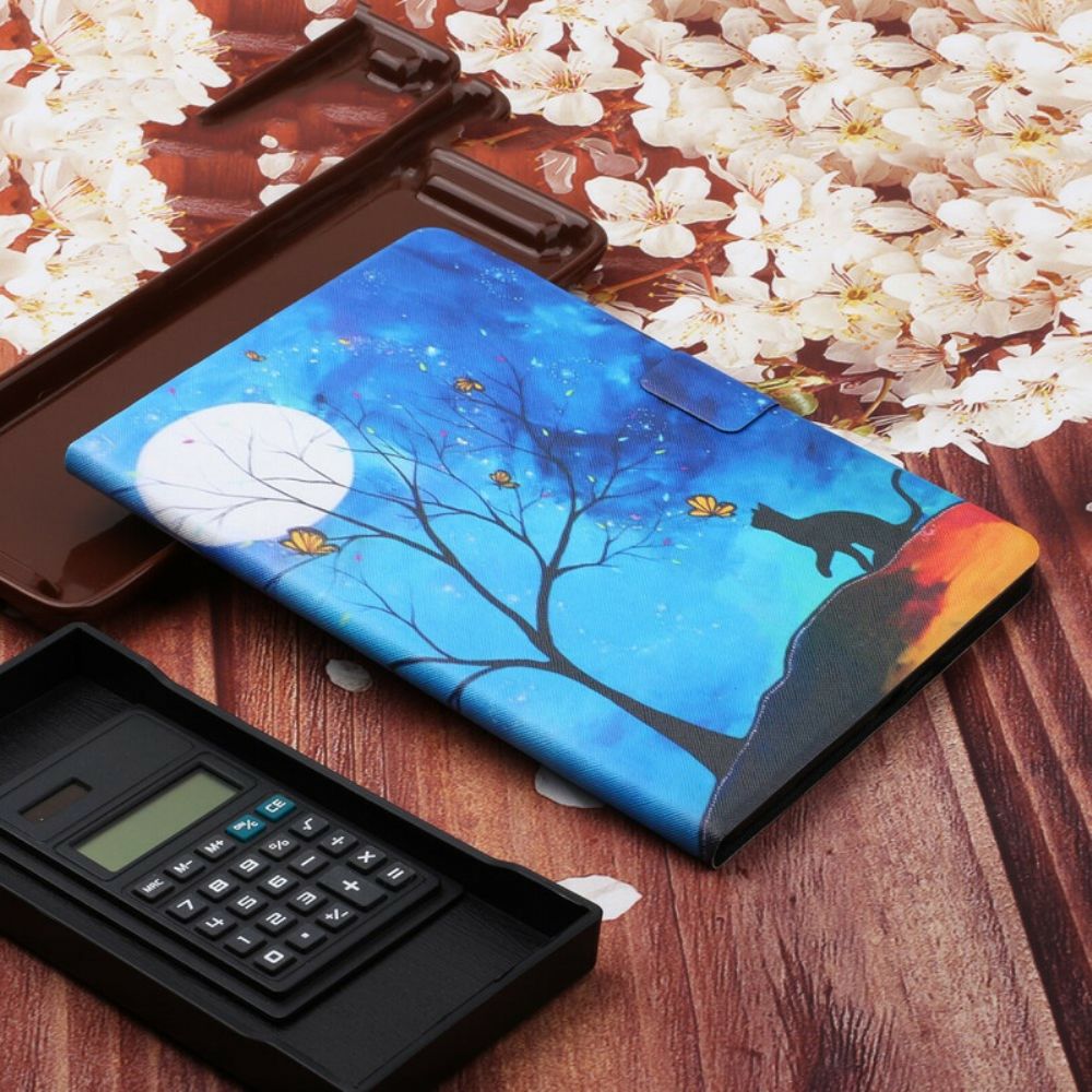 Leren Hoesje voor Samsung Galaxy Tab A 10.1 (2019) Boom Naar De Maan En De Zon