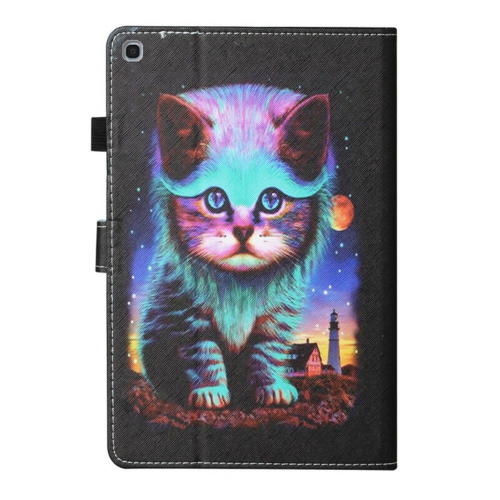 Leren Hoesje voor Samsung Galaxy Tab A 10.1 (2019) Elektrische Kat