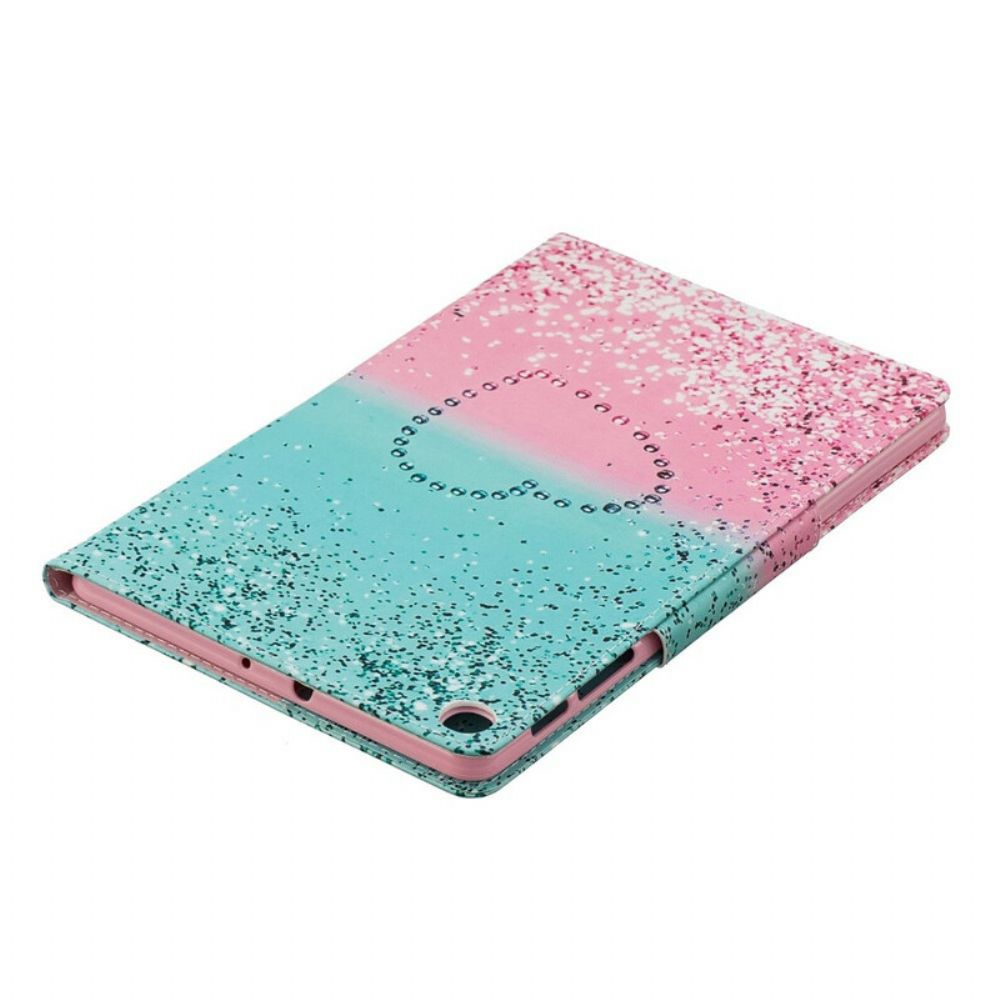 Leren Hoesje voor Samsung Galaxy Tab A 10.1 (2019) Hart Pailletten Gesp Ontwerp