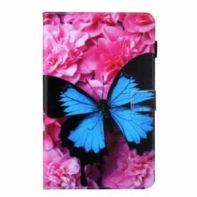 Leren Hoesje voor Samsung Galaxy Tab A 10.1 (2019) Vlinder Bloemen