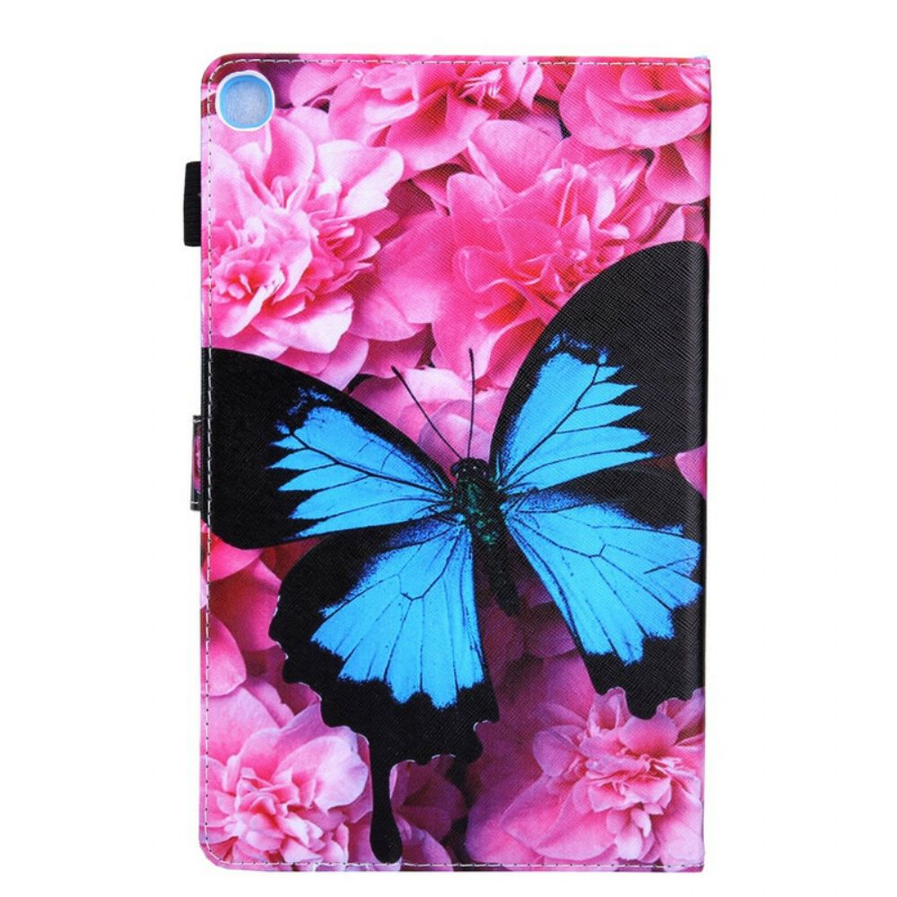 Leren Hoesje voor Samsung Galaxy Tab A 10.1 (2019) Vlinder Bloemen